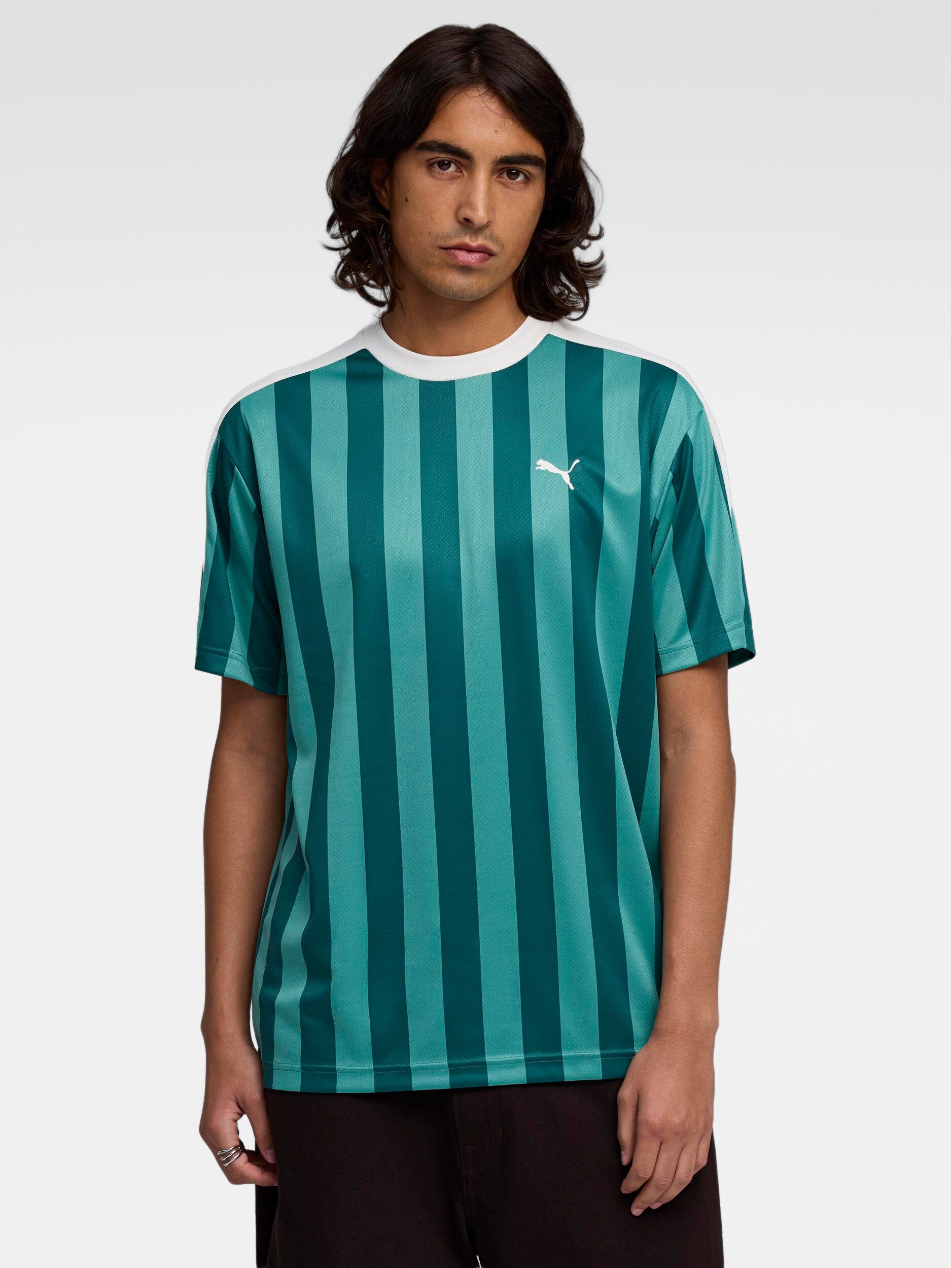 
PUMA, 
M ESS RELAXED STRIPED FOOTBALL JERSEY, 
Detail 1
