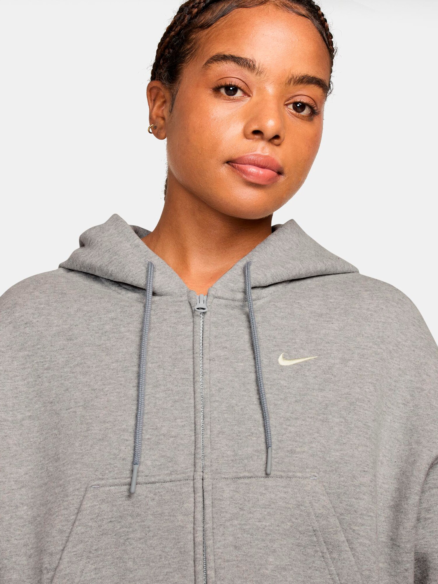 NIKE, W STUDIO FLEECE OVERSIZE CROP FZ HOOD