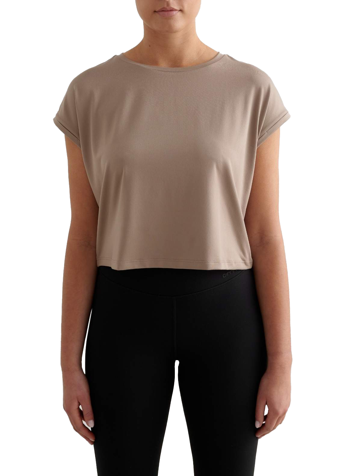 
AIM&acute;N, 
Soft Basic Roll Sleeve Top, 
Detail 1
