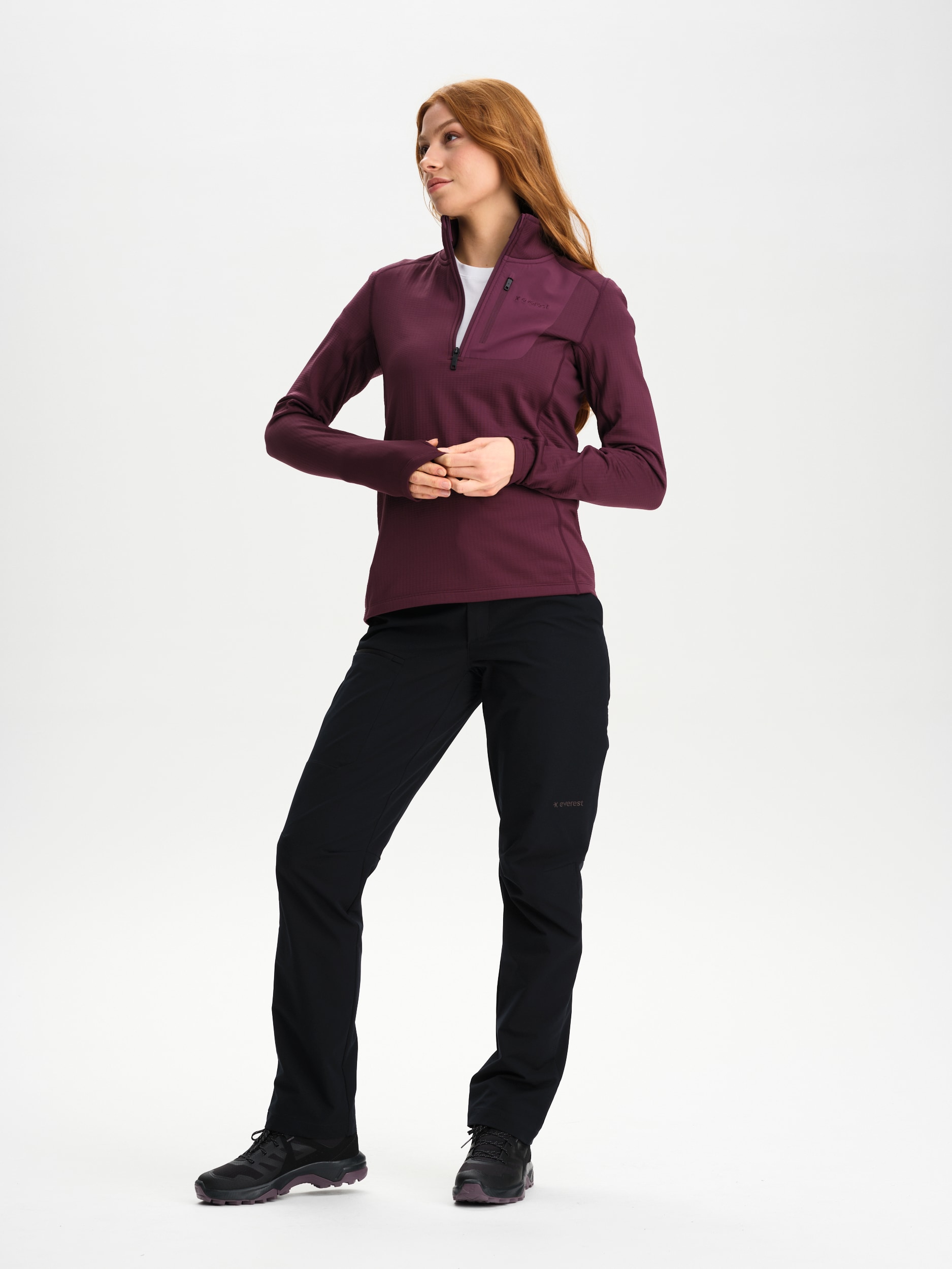 EVEREST, Structured Quarter Zip, Tekninen paita, Naisten