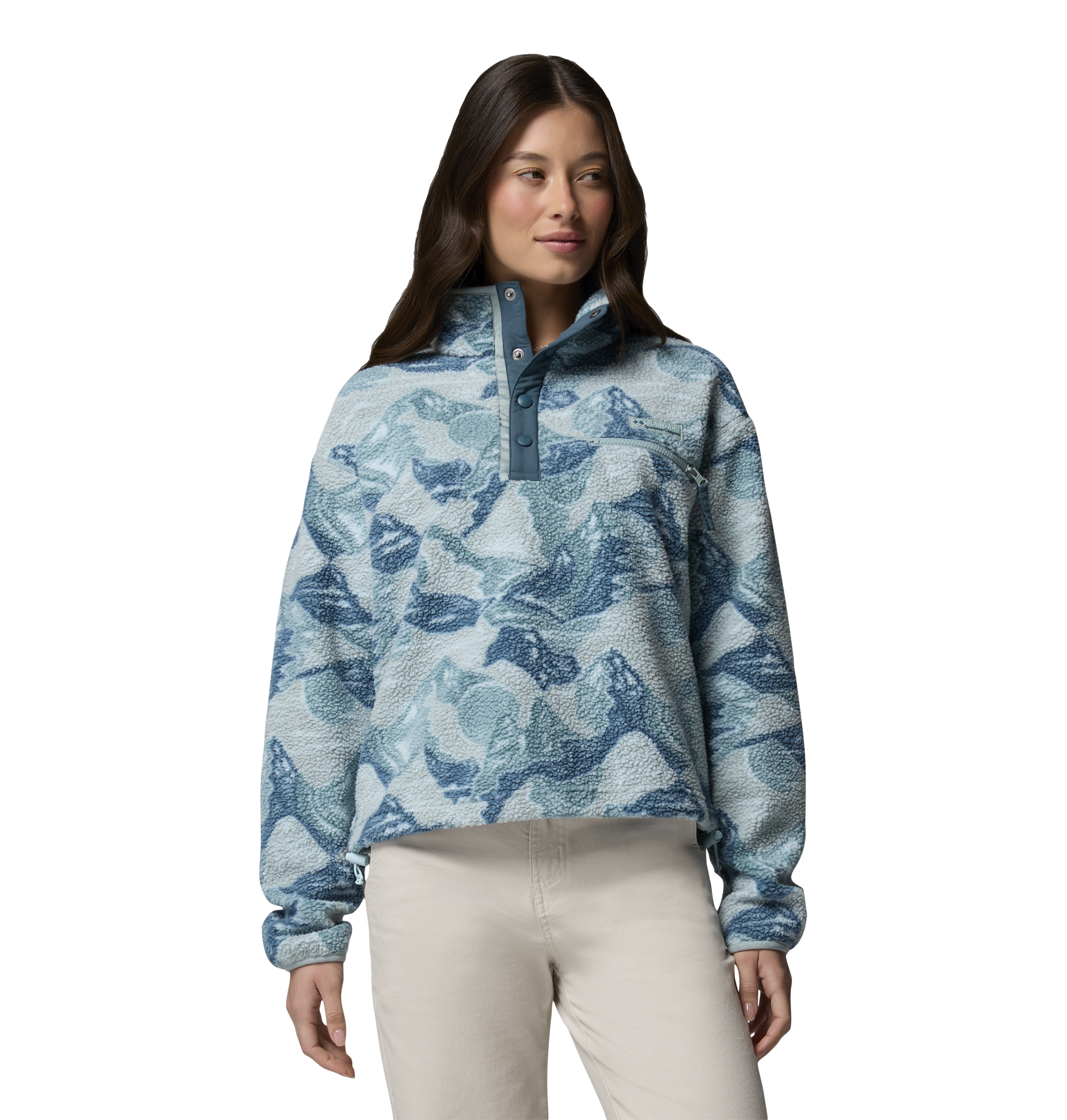 
COLUMBIA, 
W Helvetia&trade; Ii Printed Cropped Half Snap, 
Detail 1
