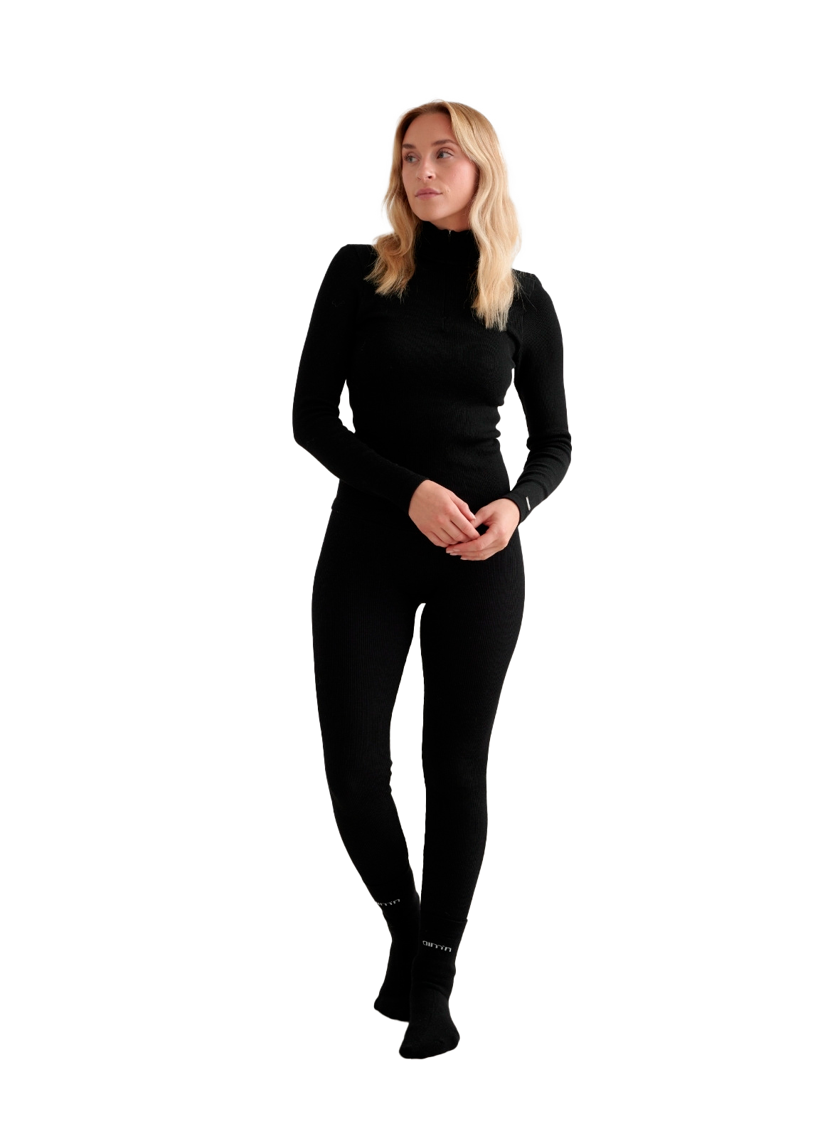 AIM&acute;N, W Ribbed Wool Half Zip