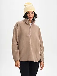 W Imja Pile Halfzip - DESEET BEIGE Model01 Small1x1