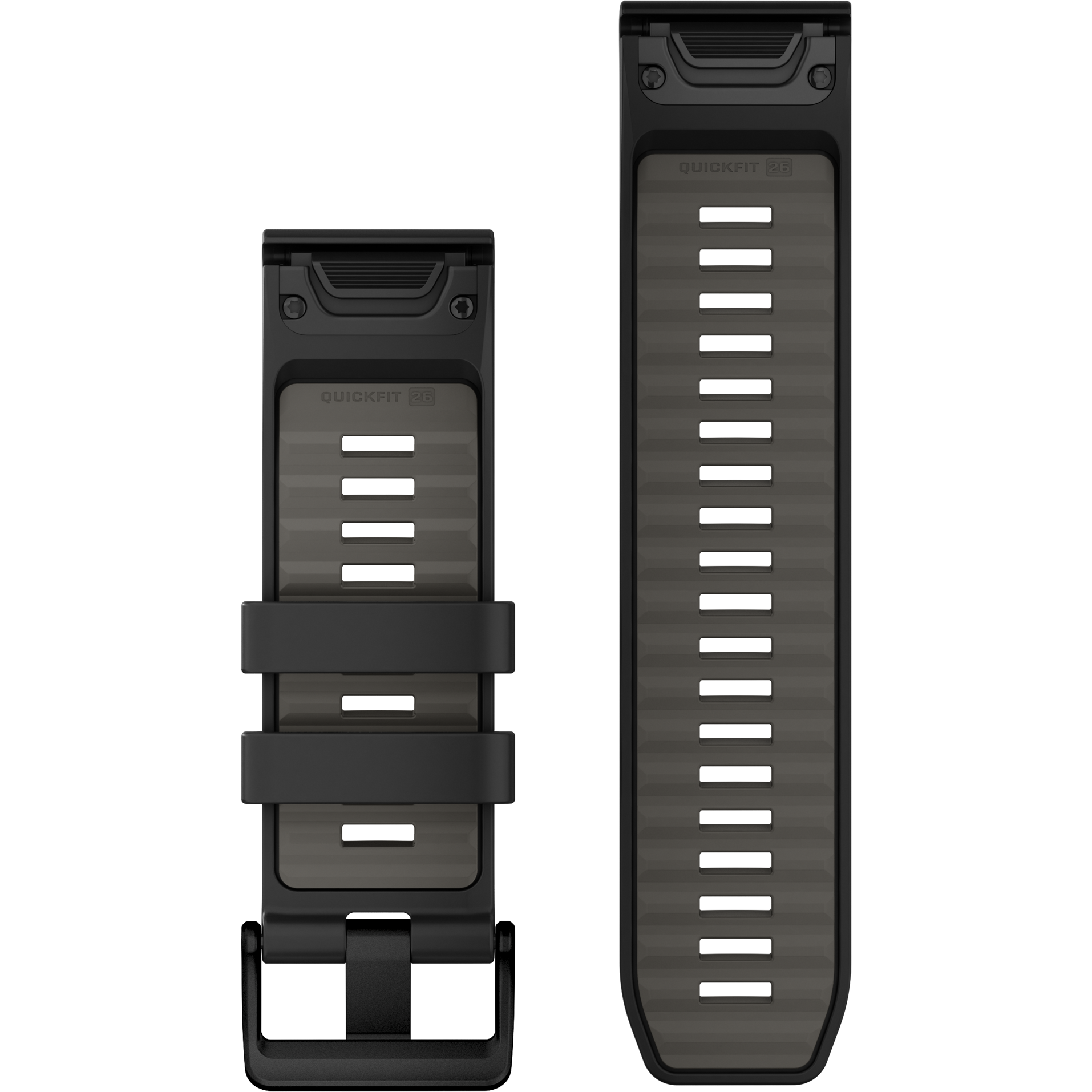 GARMIN, Acc, Fenix 8, 26mm, Qf Blk/pebble Gry Silicone Band